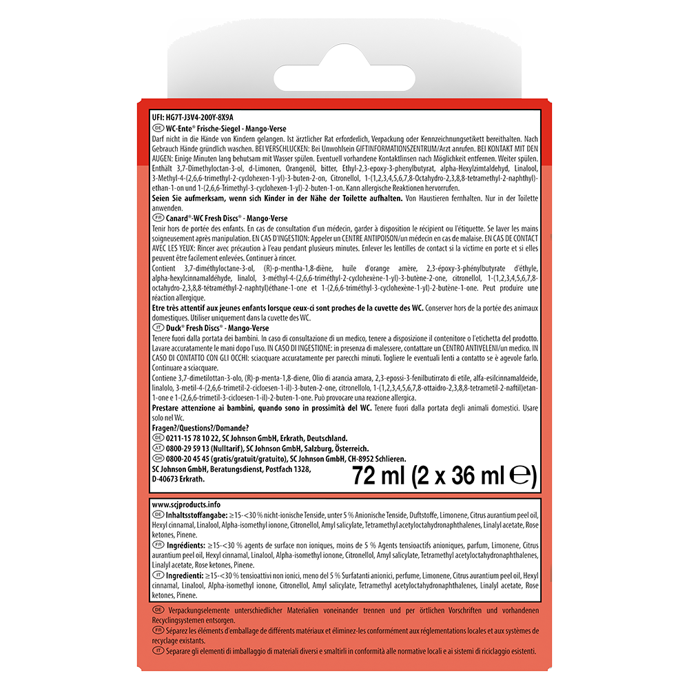 Bild: WC-Ente Frische Siegel Mango Verse Limited Edition