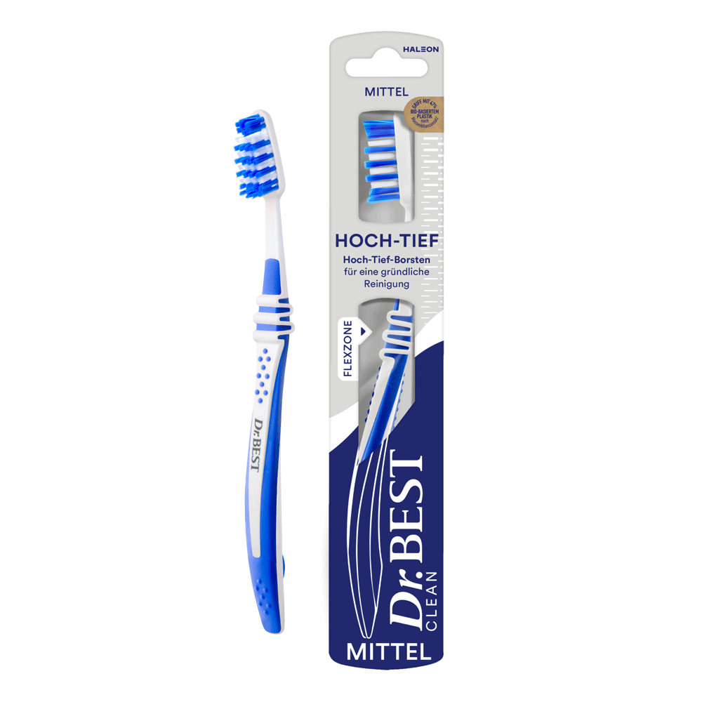 Bild: Dr. BEST Hoch-Tief Zahnbürste Mittel