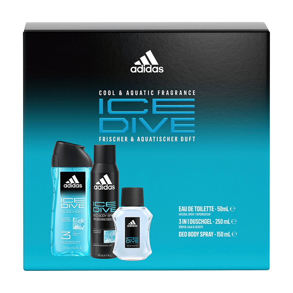 Bild: adidas Ice Dive Geschenkset Eau de Toilette 50 ml + Duschgel 250 ml + Deodorant 150 ml