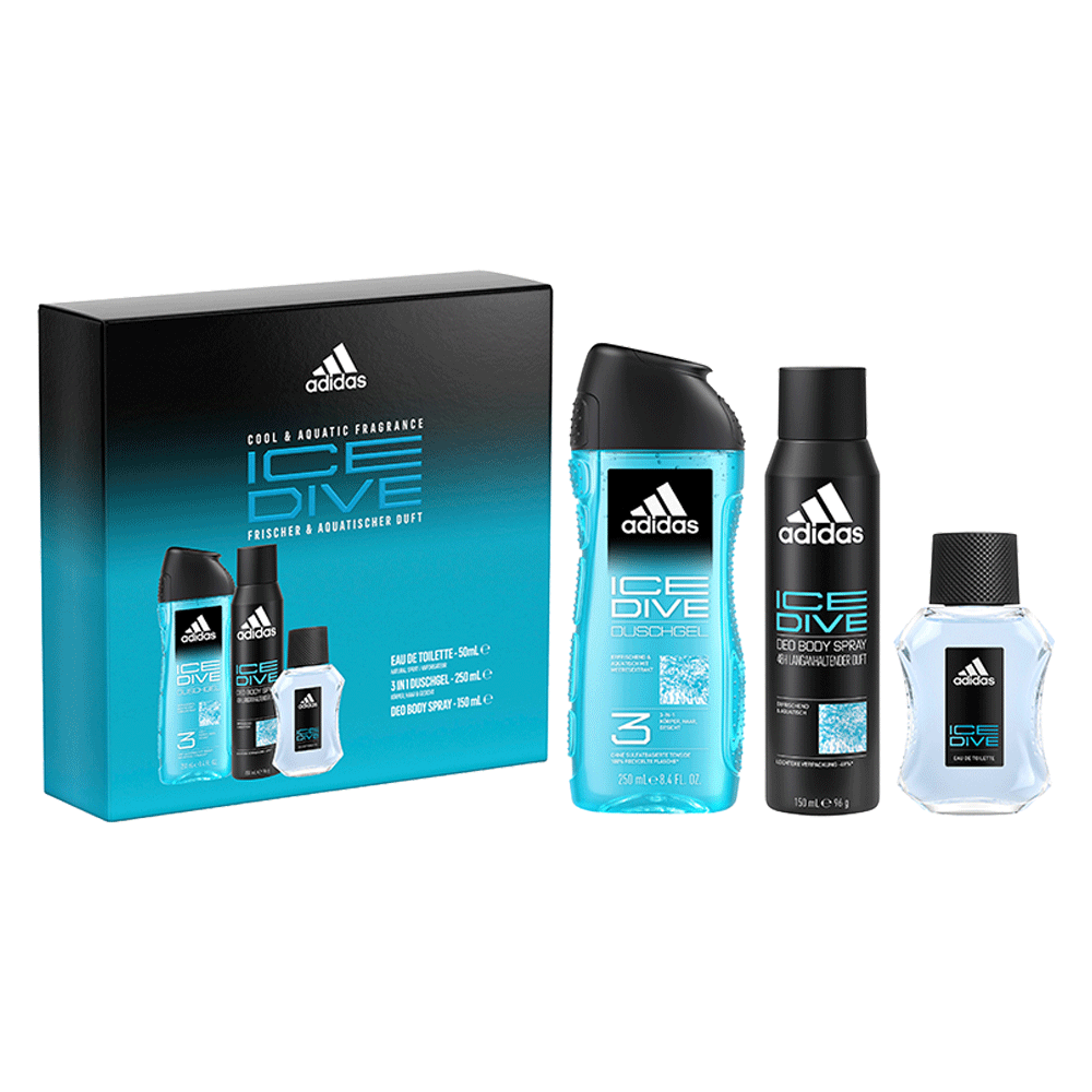 Bild: adidas Ice Dive Geschenkset Eau de Toilette 50 ml + Duschgel 250 ml + Deodorant 150 ml