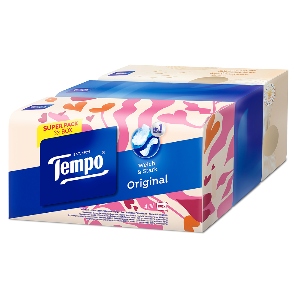 Bild: Tempo Original Taschentücher Trio Box