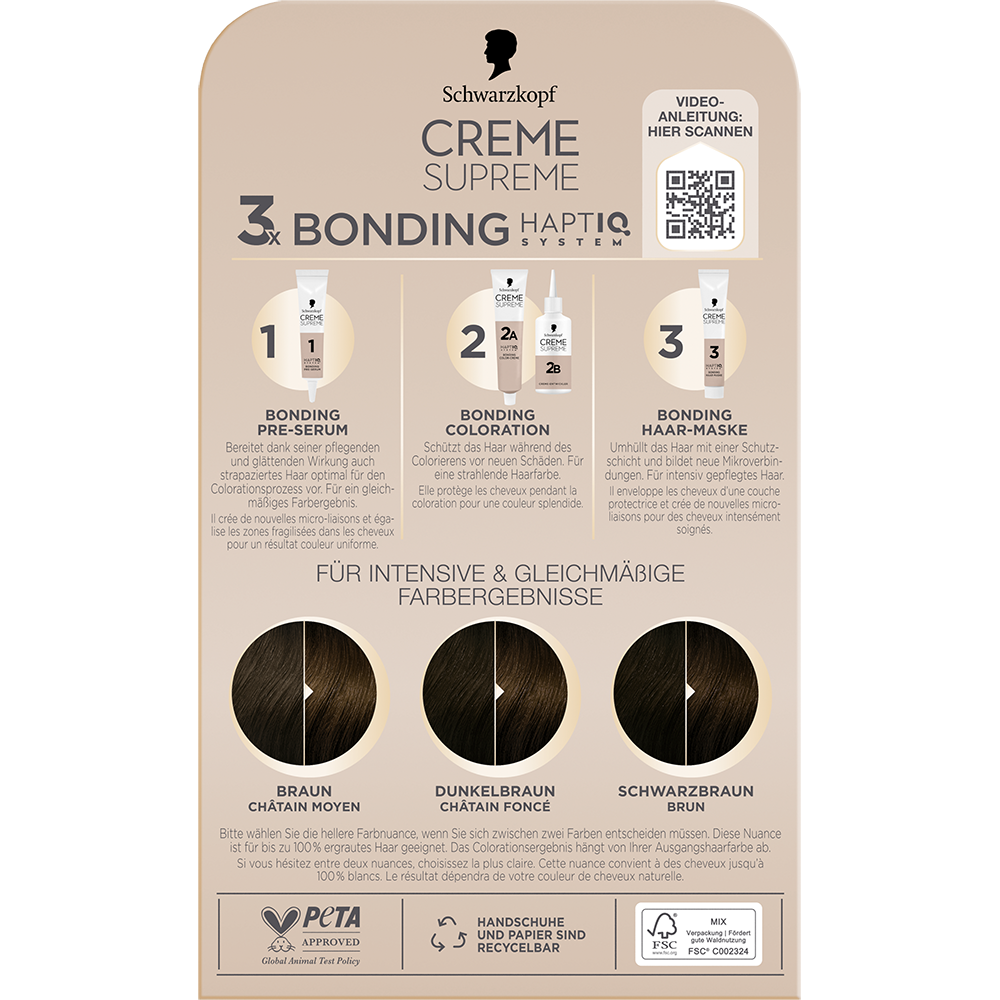 Bild: Schwarzkopf Creme Supreme Creme Coloration Natürliches Dunkel-Braun