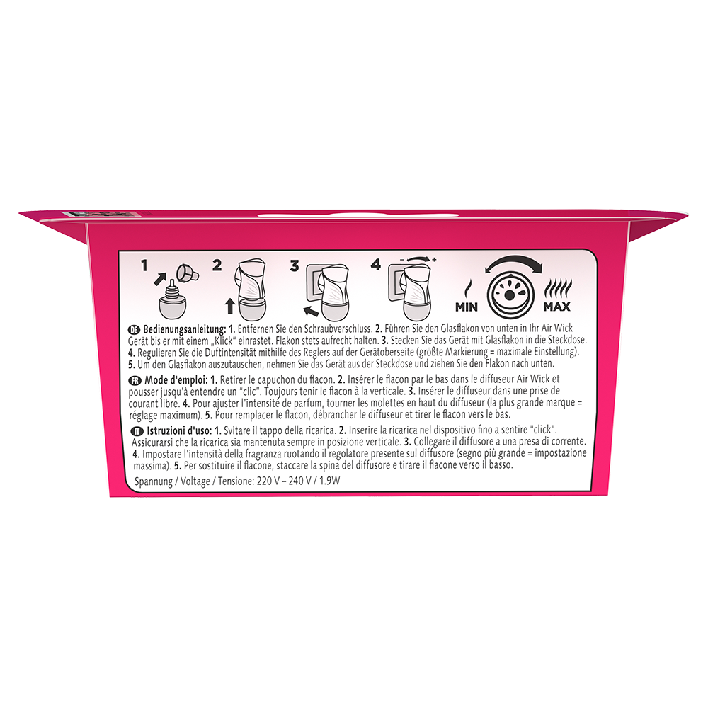 Bild: AIRWICK Duftölflakon-Gerät + Nachfüllung Kirschblüte und Himbeere