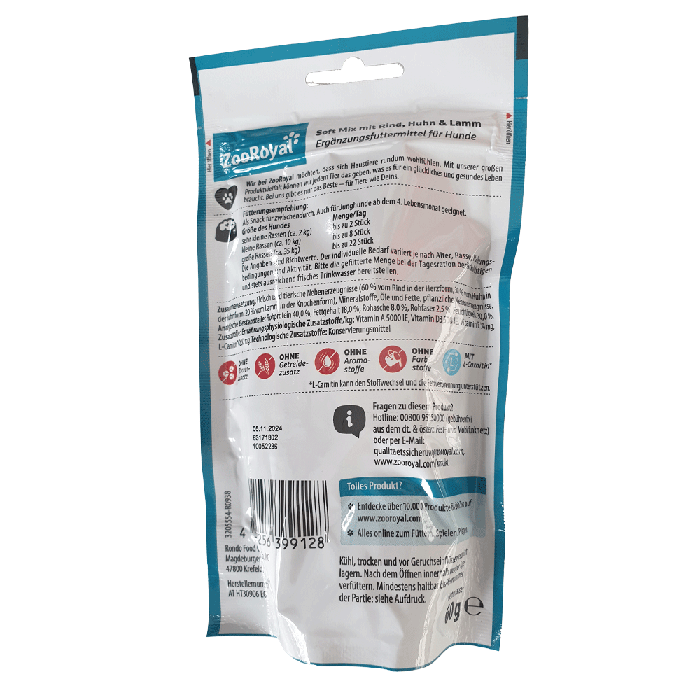 Bild: ZooRoyal Soft Mix mit Rind Huhn Lamm
