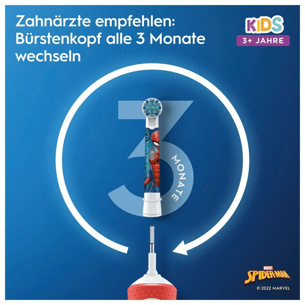 Bild: Oral-B Kids Elektrische Zahnbürste Spiderman, Rot