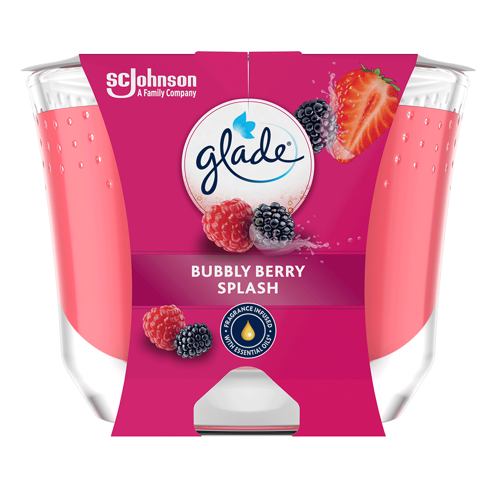 Bild: Glade Premium Duftkerze Bubbly Berry Splash