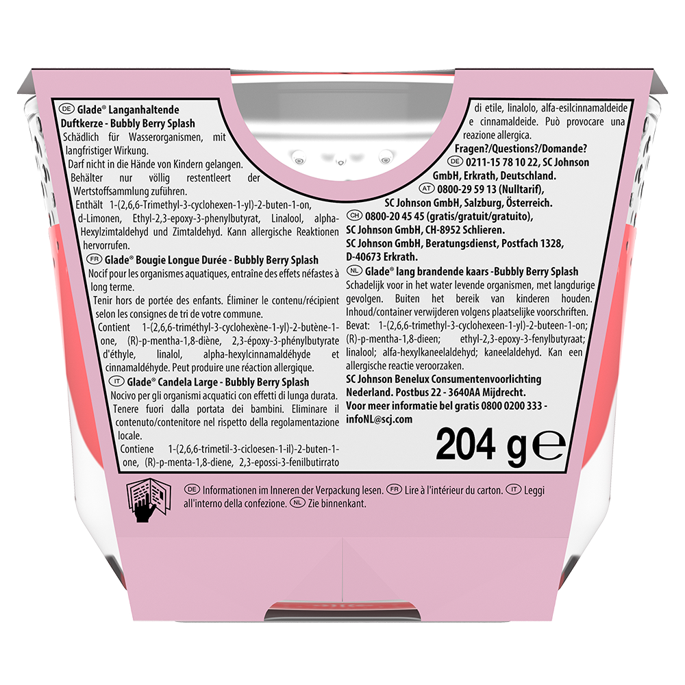 Bild: Glade Premium Duftkerze Bubbly Berry Splash