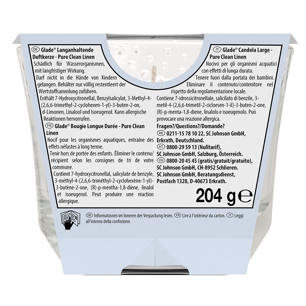 Bild: Glade Premium Duftkerze Pure Clean Linen