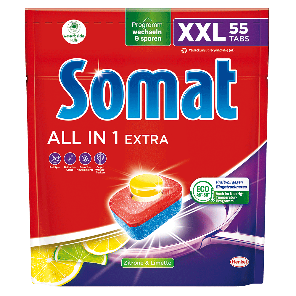 Bild: Somat All in 1 Extra Geschirrspültabs Zitrone & Limette