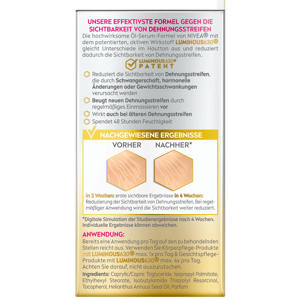 Bild: NIVEA Luminous 630° Body Öl Serum Anti Dehnungsstreifen