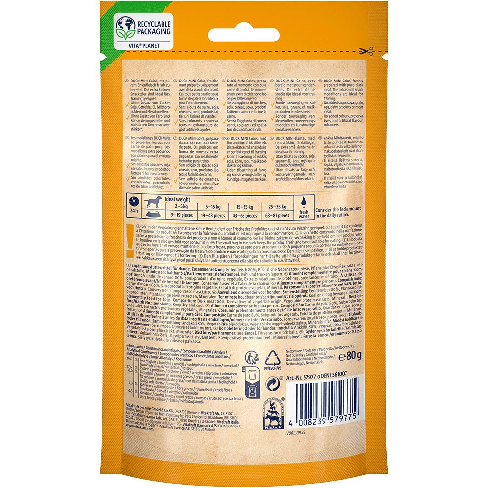 Bild: Vitakraft Pure Duck Mini Coins Ententaler