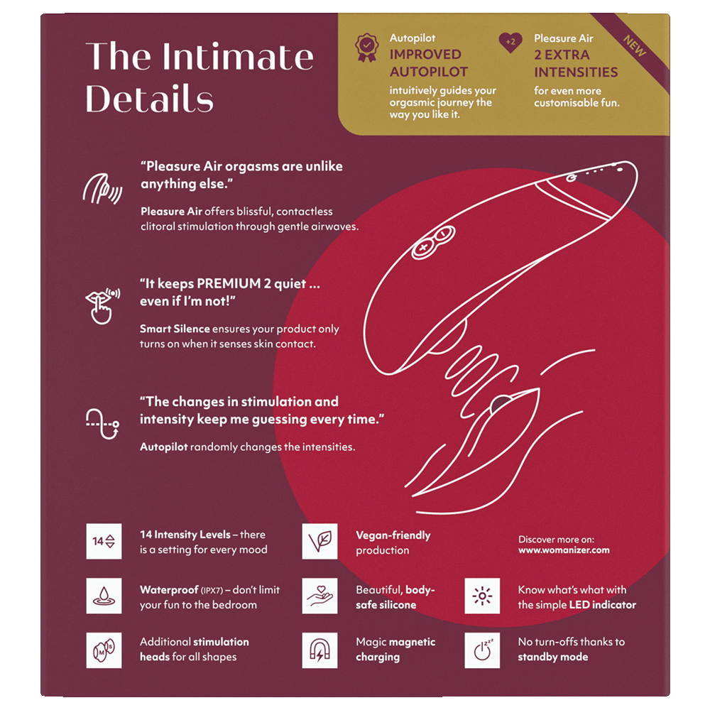 Bild: Womanizer Druckwellenvibrator Premium 2 Bordeaux