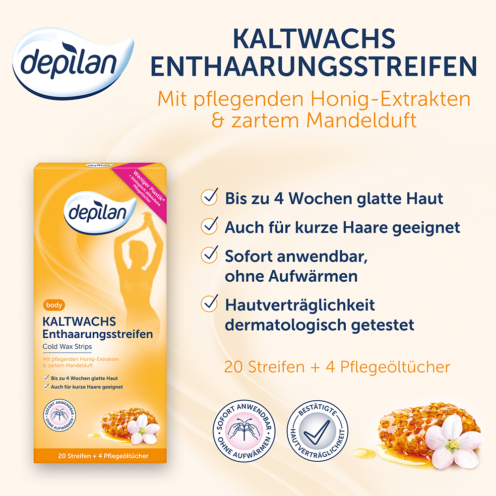 Bild: depilan Kaltwachs Enthaarungsstreifen Body 
