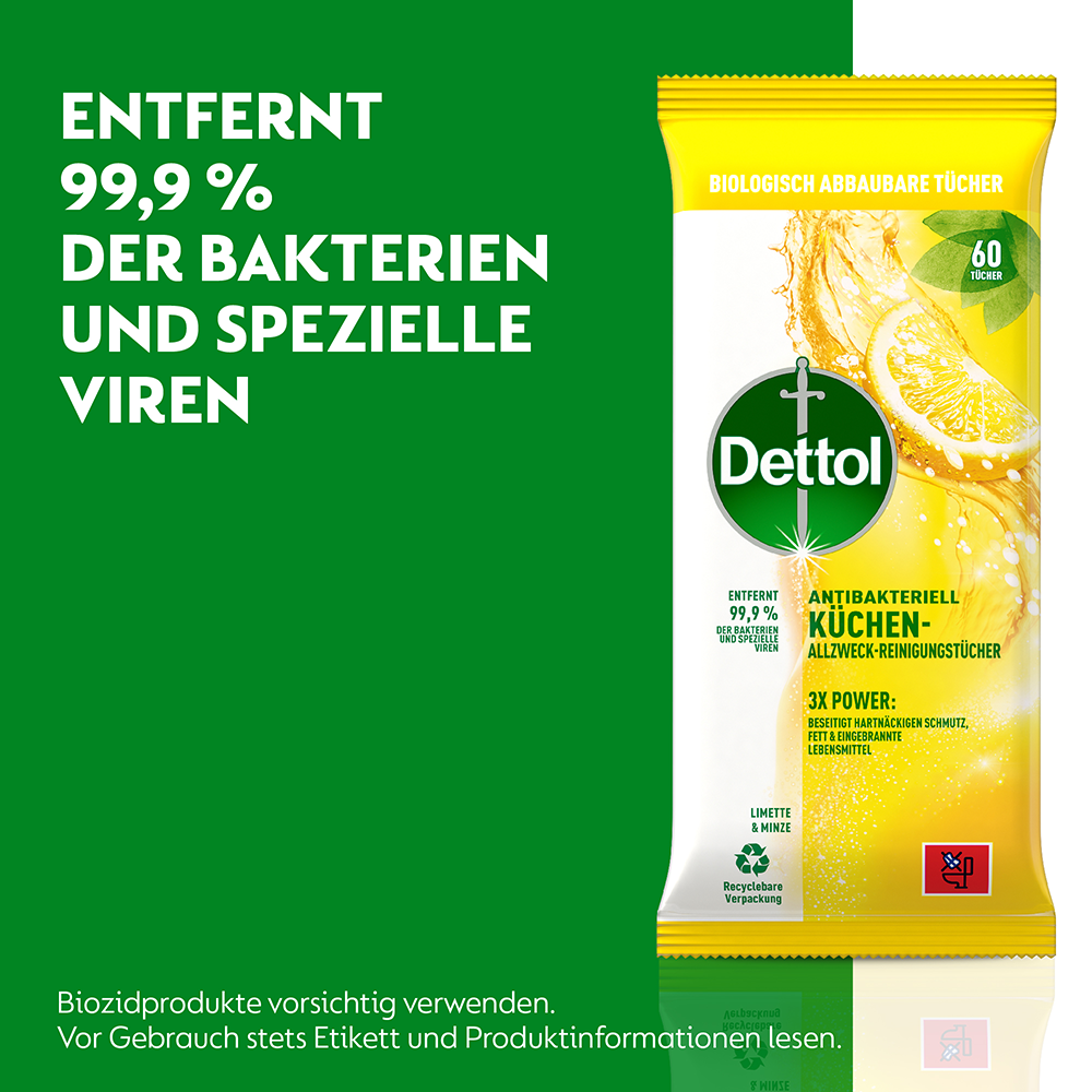 Bild: Dettol Allzweck-Reinigungstücher Limette & Minze 