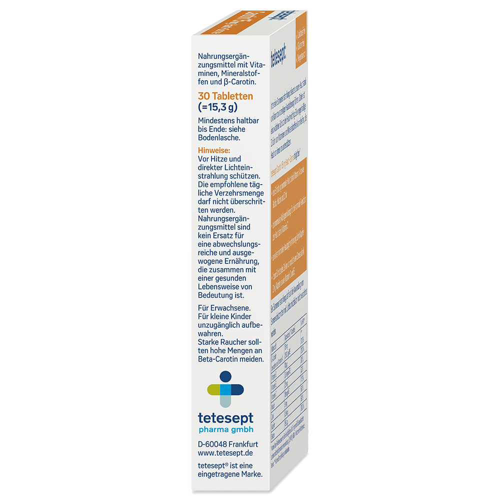 Bild: tetesept: Carotin 15mg Haut + Sonne Tabletten 
