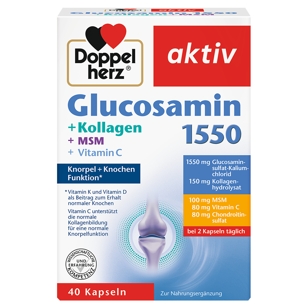 Bild: DOPPELHERZ Glucosamin 1550 + Kollagen + MSM + Vitamin C 