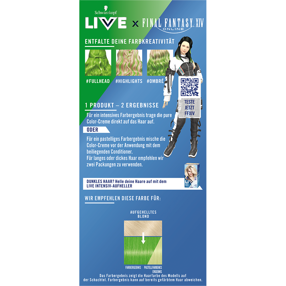 Bild: Schwarzkopf Live Ultra Brights or Pastel Haarfarbe Vivid Green