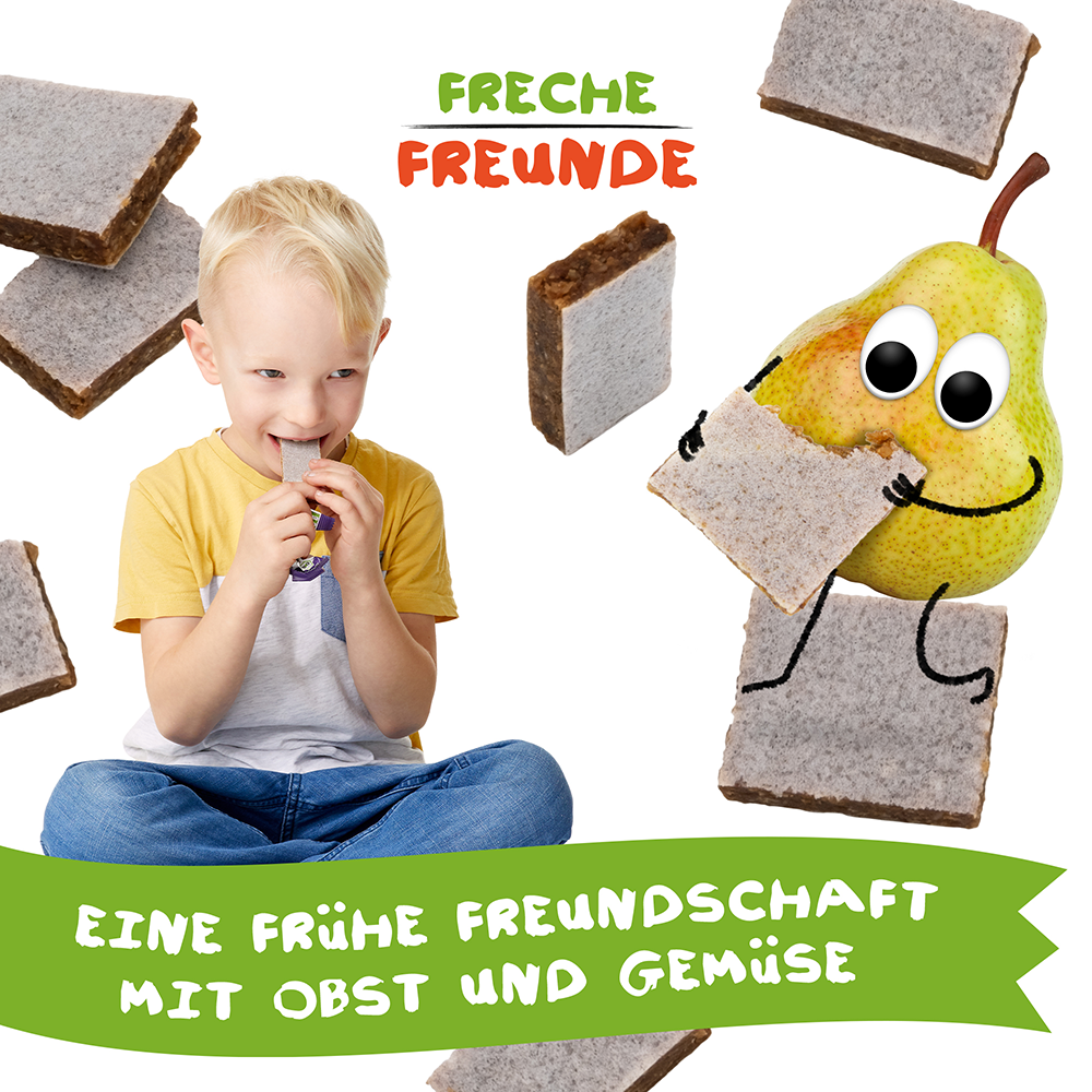 Bild: Freche Freunde Getreideriegel Birne, Pflaume & schwarze Johannisbeere 