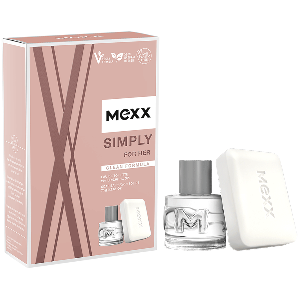 Bild: Mexx Simply For Her Geschenkset Eau de Toilette 20 ml + Feste Seife 75 g
