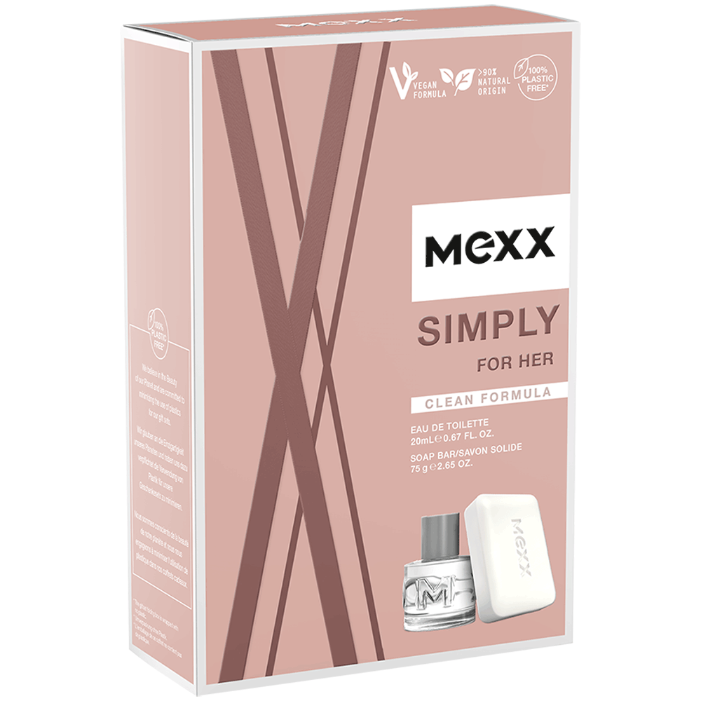 Bild: Mexx Simply For Her Geschenkset Eau de Toilette 20 ml + Feste Seife 75 g