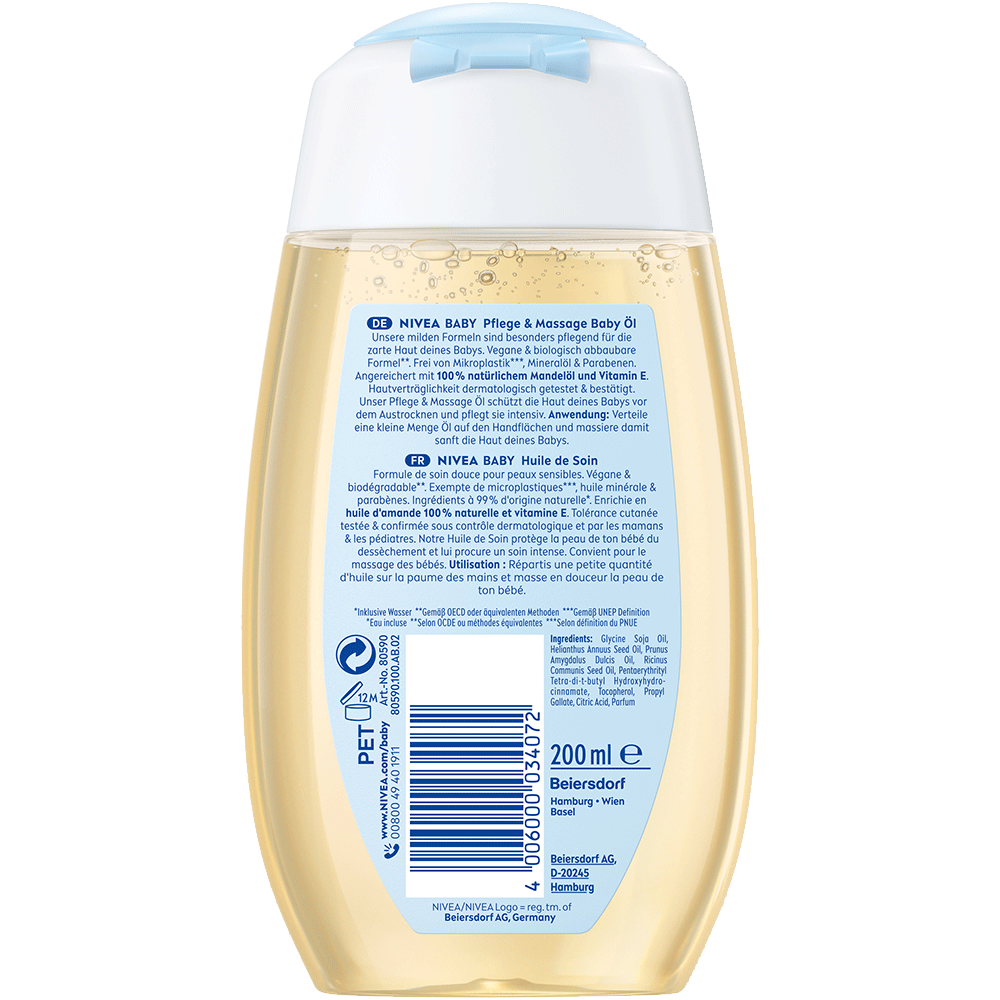 Bild: NIVEA Baby Pflege und Massage Babyöl 