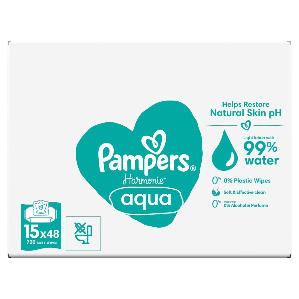 Bild: Pampers Harmonie Aqua Feuchttücher 15x48
