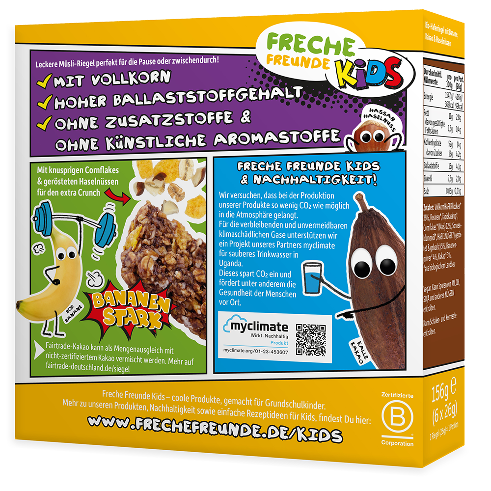 Bild: Freche Freunde Kalles Müsli Riegel Banane und Kakao 