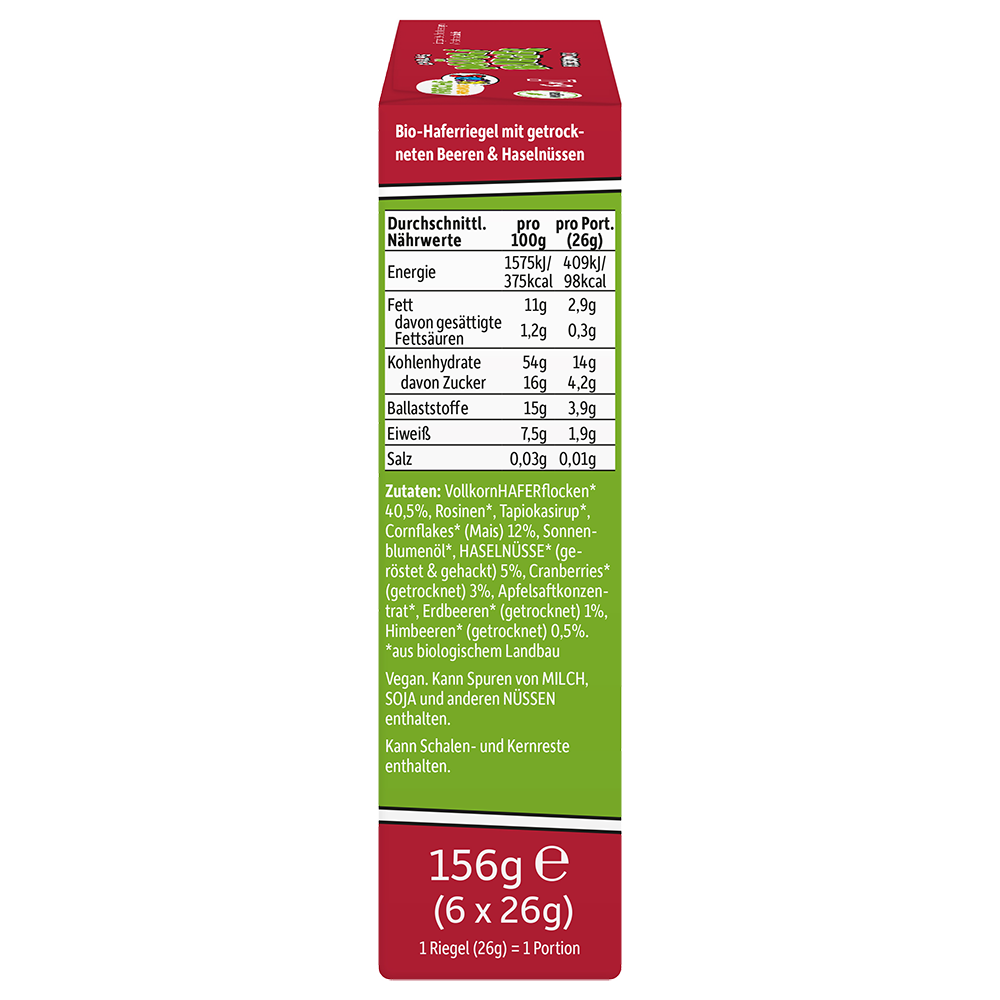 Bild: Freche Freunde Carlas Müsli Riegel Beere und Haselnuss 