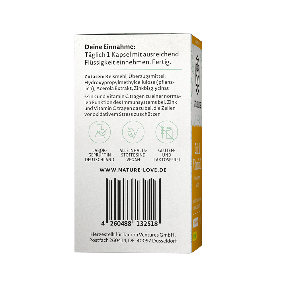 Bild: NATURE LOVE Zink und Vitamin C 