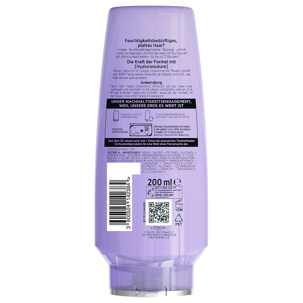 Bild: L'ORÉAL PARIS ELVITAL Hydra [Hyaluronic] 72H Feuchtigkeits-Versiegelnde Spülung 