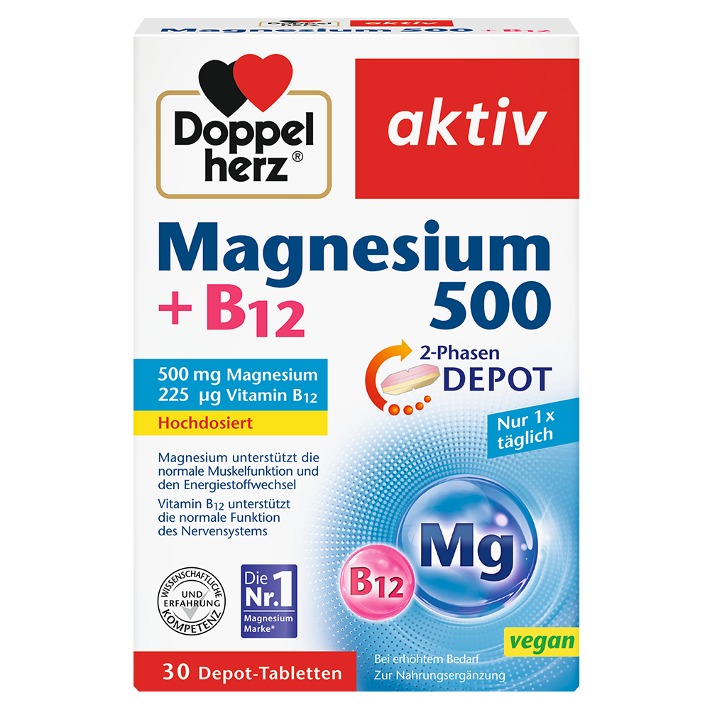 Bild: DOPPELHERZ Magnesium 500 + B12 
