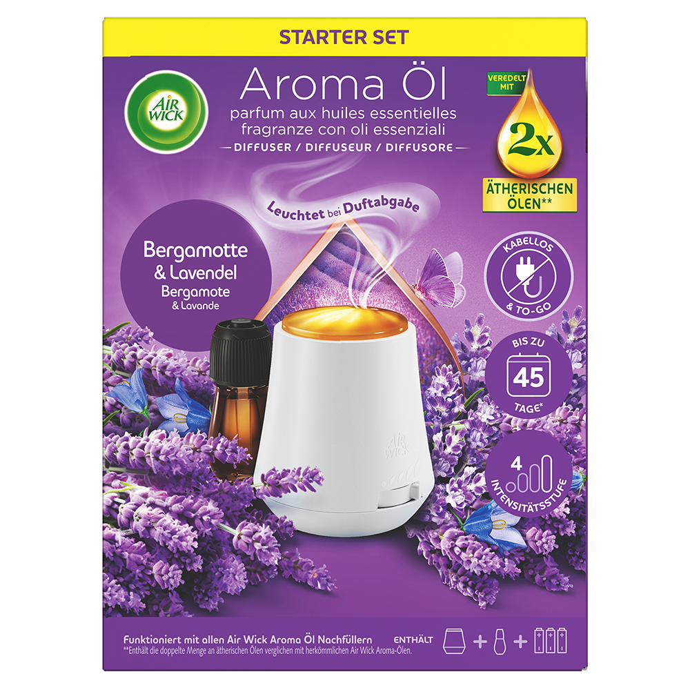 Bild: AIRWICK Aroma Öl Diffuser Starter Set Bergamotte und Lavendel 