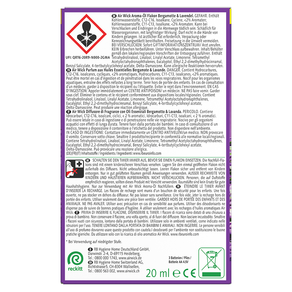 Bild: AIRWICK Aroma Öl Diffuser Starter Set Bergamotte und Lavendel 