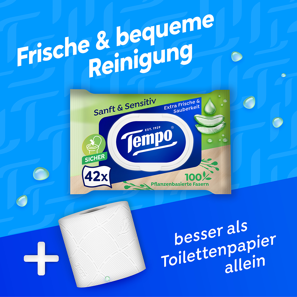 Bild: Tempo Feuchtes Toilettenpapier sanft & sensitiv 
