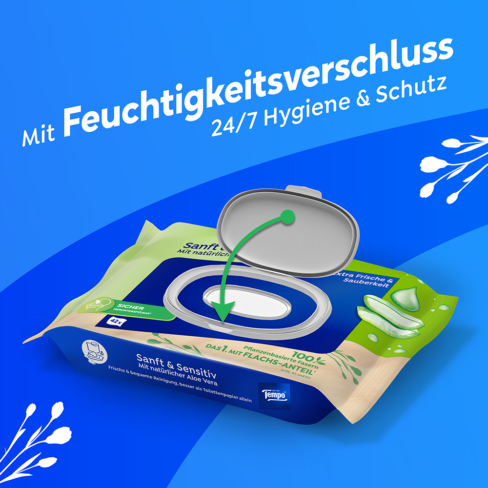 Bild: Tempo Feuchtes Toilettenpapier sanft & sensitiv 