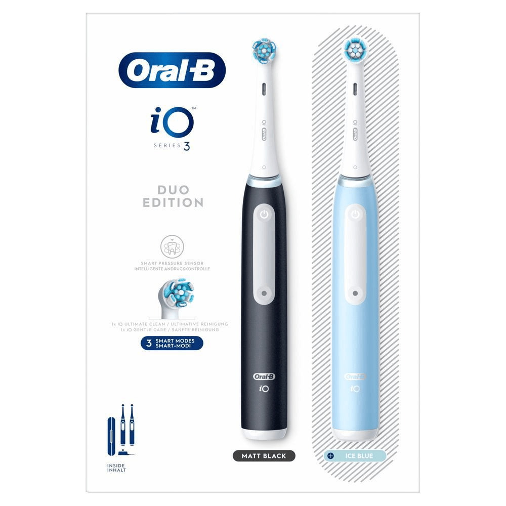 Bild: Oral-B iO Series 3 Elektrische Zahnbürste, Matt Black/Ice Blue 