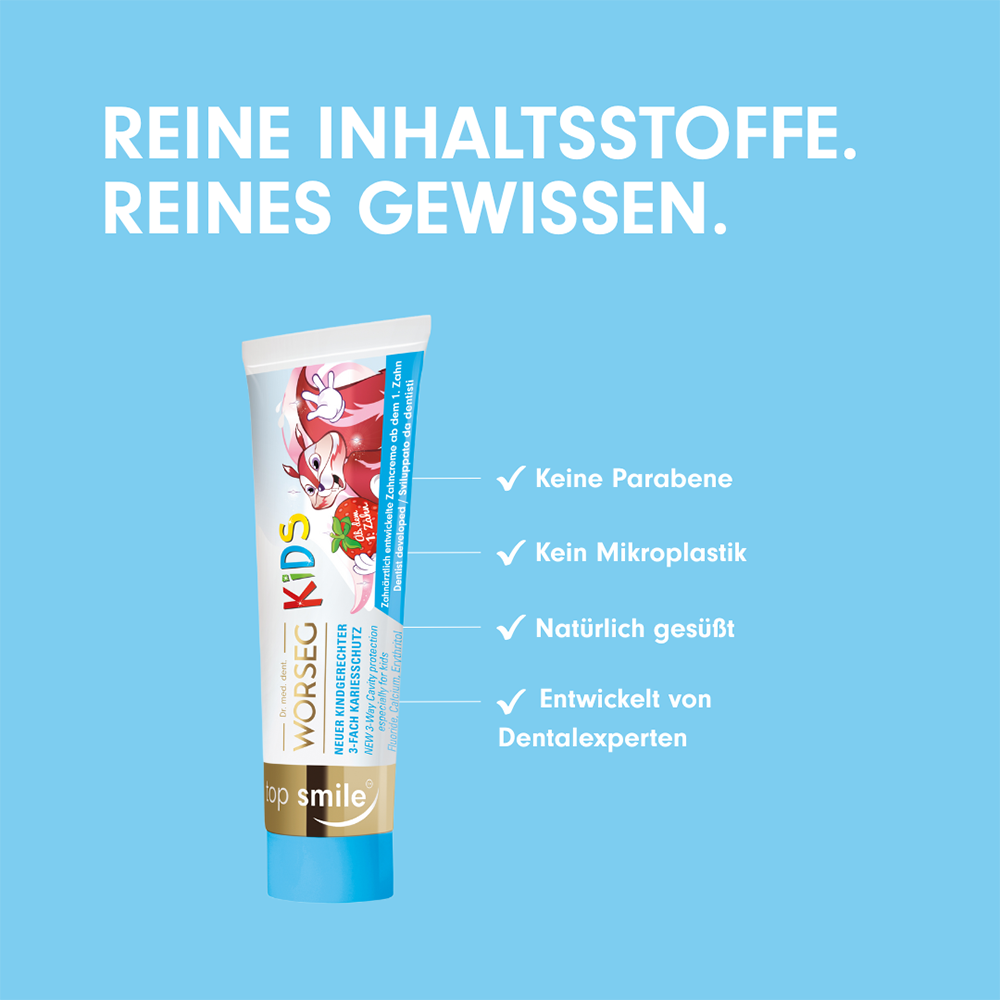 Bild: Worseg Top Smile Kinder Zahncreme Erdbeere 