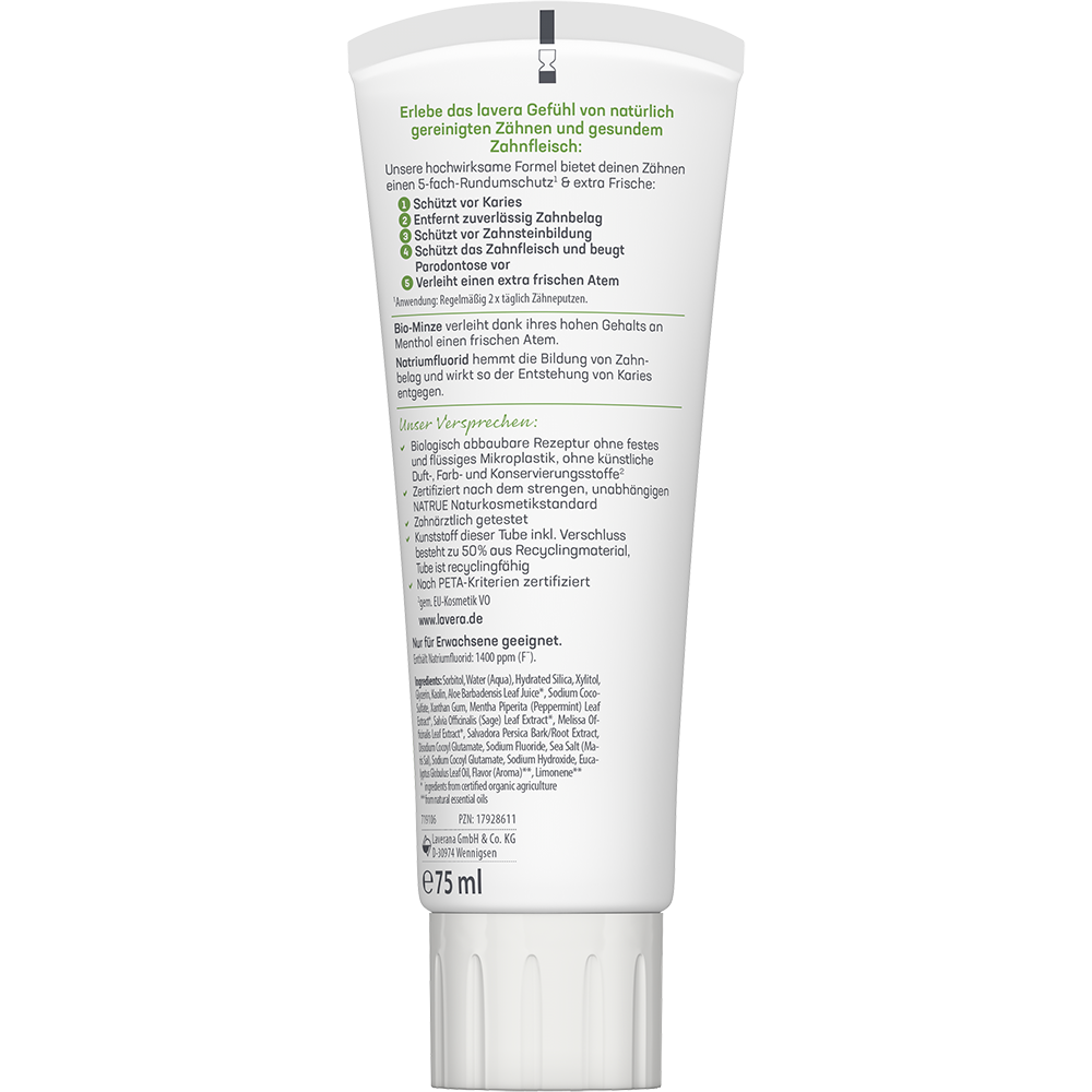 Bild: lavera Zahncreme Complete Care Bio-Minze und Natriumfluorid 
