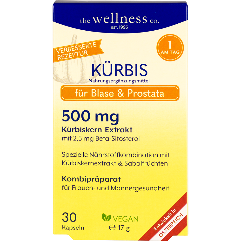 Bild: the wellness co. Kürbis für Blase und Prostata 