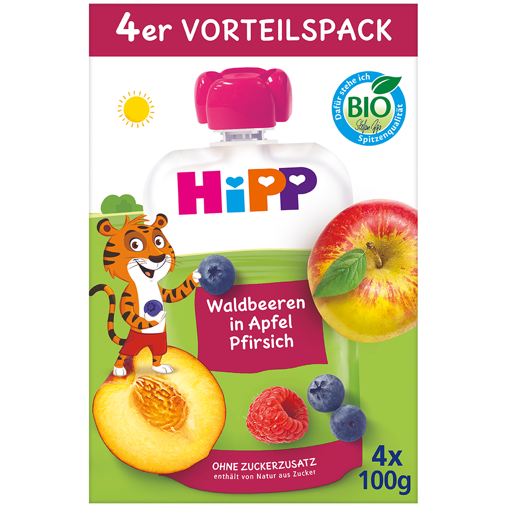 Bild: HiPP Quetschie Waldbeeren in Apfel Pfirsich
