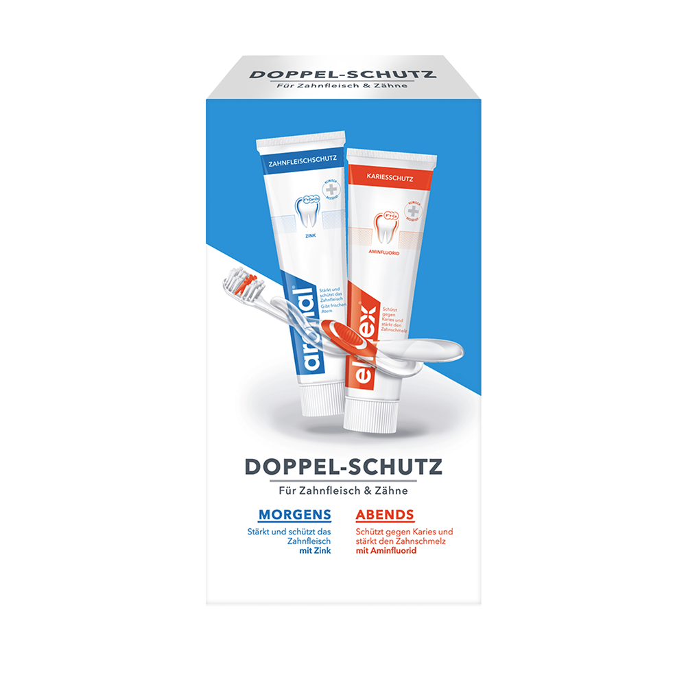 Bild: elmex Zahnpasta Doppelschutz Aronal 