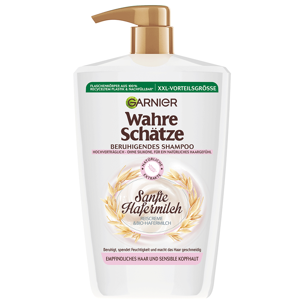 Bild: GARNIER Wahre Schätze Beruhigendes Shampoo Sanfte Hafermilch 