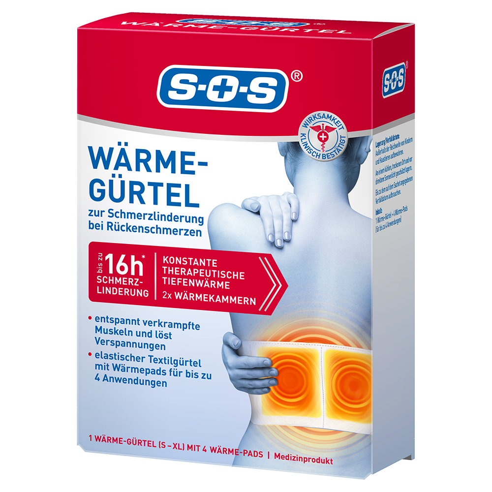 Bild: SOS Wärme Gürtel zur Schmerzlinderung bei Rückenschmerzen