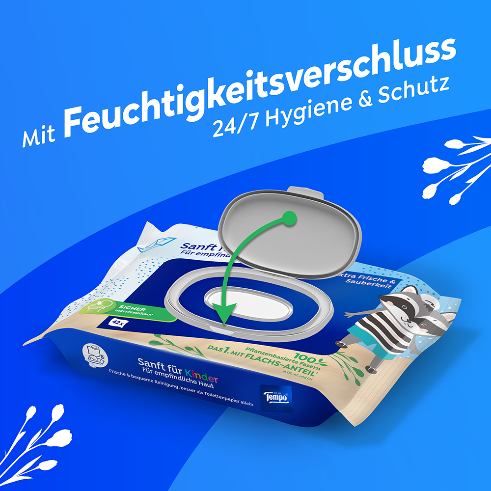 Bild: Tempo Feuchtes Toilettenpapier Sanft für Kinder 