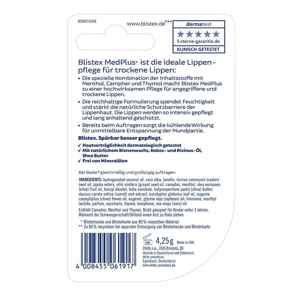 Bild: Blistex Lippenpflegestift Med Plus Cooling Care
