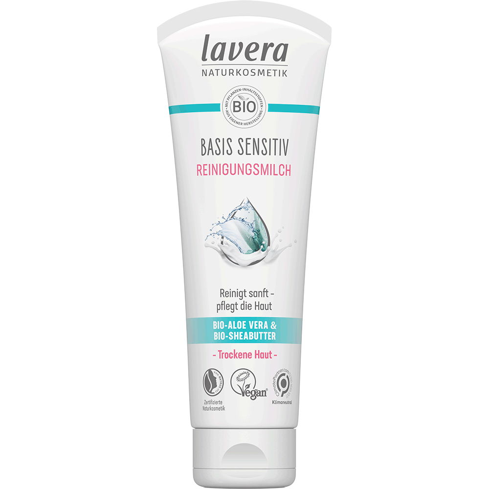 Bild: lavera Basis Sensitiv Reinigungsmilch Aloe Vera & Sheabutter 