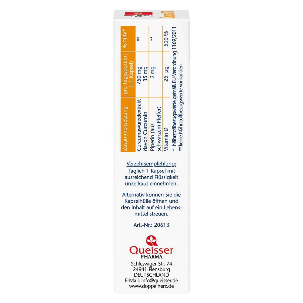 Bild: DOPPELHERZ Kapseln Curcuma + Vitamin D3 