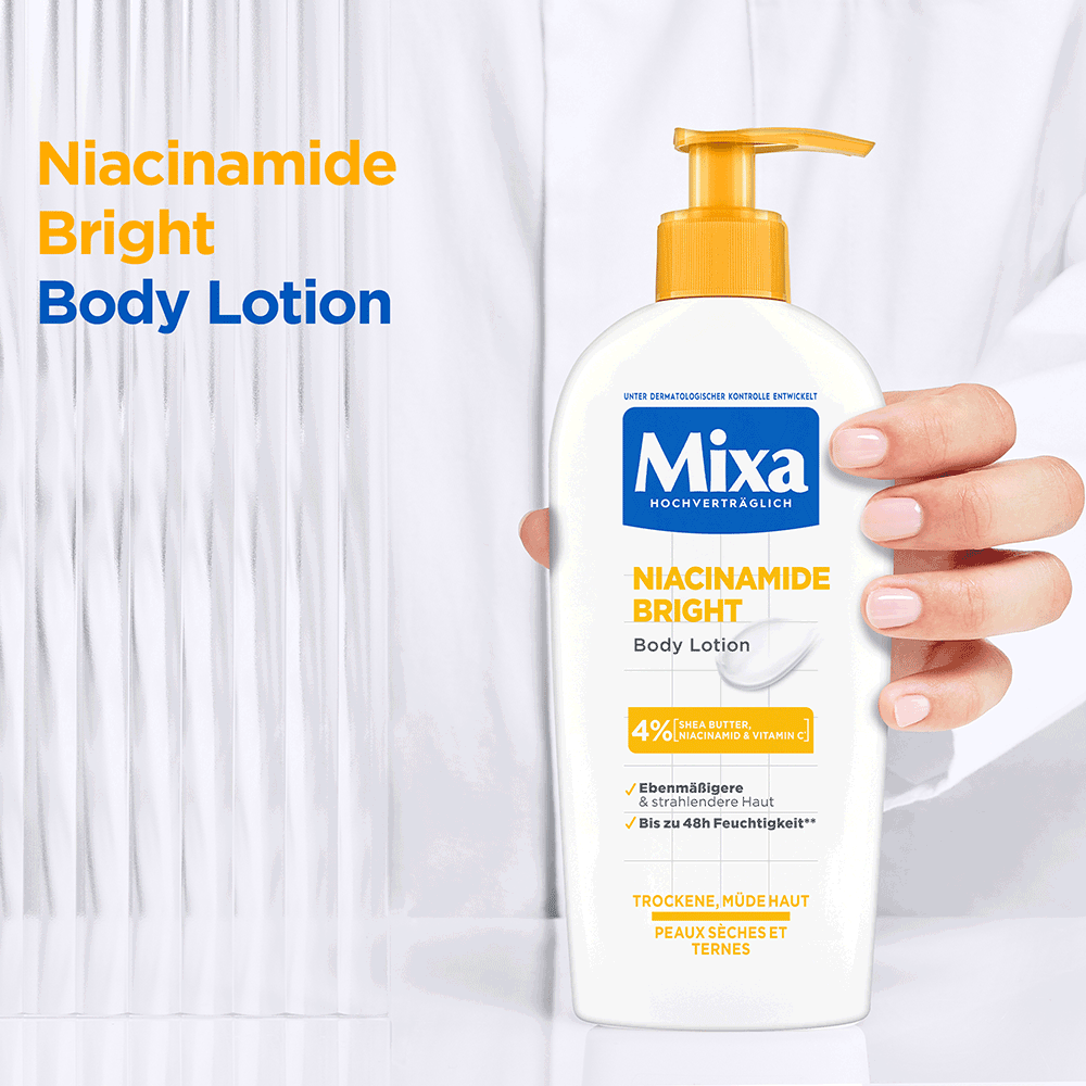 Bild: Mixa Niacinamide Bright Body Lotion 