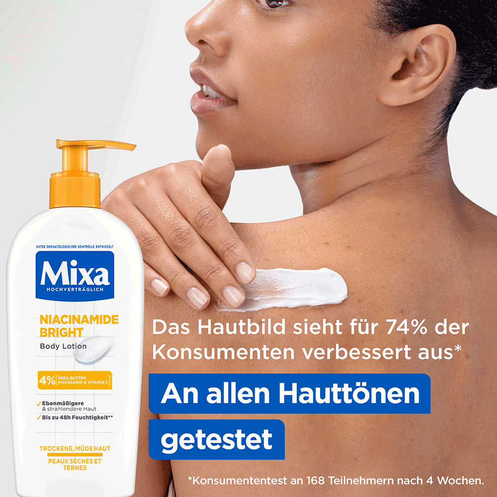 Bild: Mixa Niacinamide Bright Body Lotion 