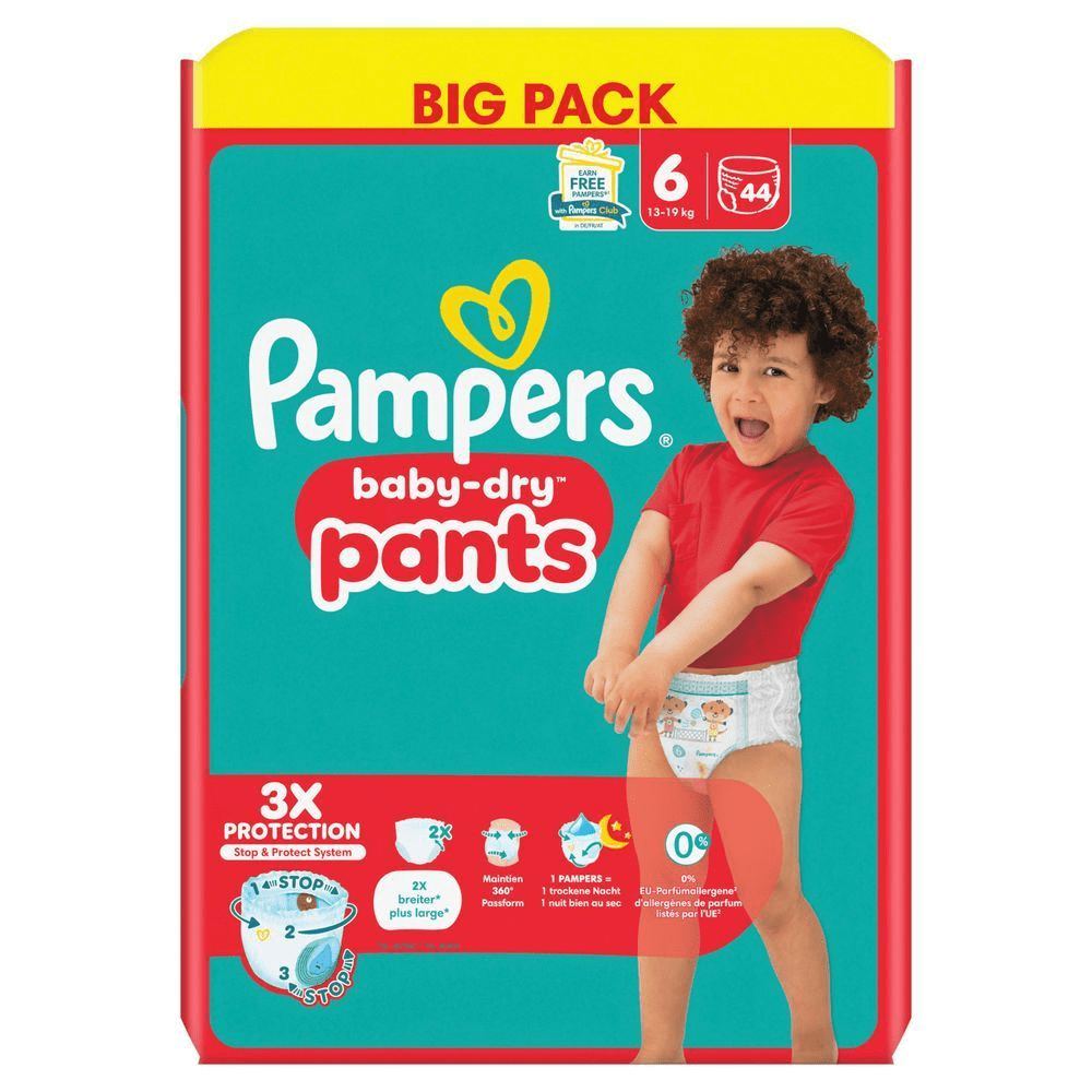Bild: Pampers Baby-Dry Windelhosen Größe 6, 13kg-19kg, Big Pack